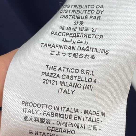 THE ATTICO | NWT Long Sleeve Shirt Mini Dress in Navy Blue IT 38 / US 0 - Picture 15 of 16